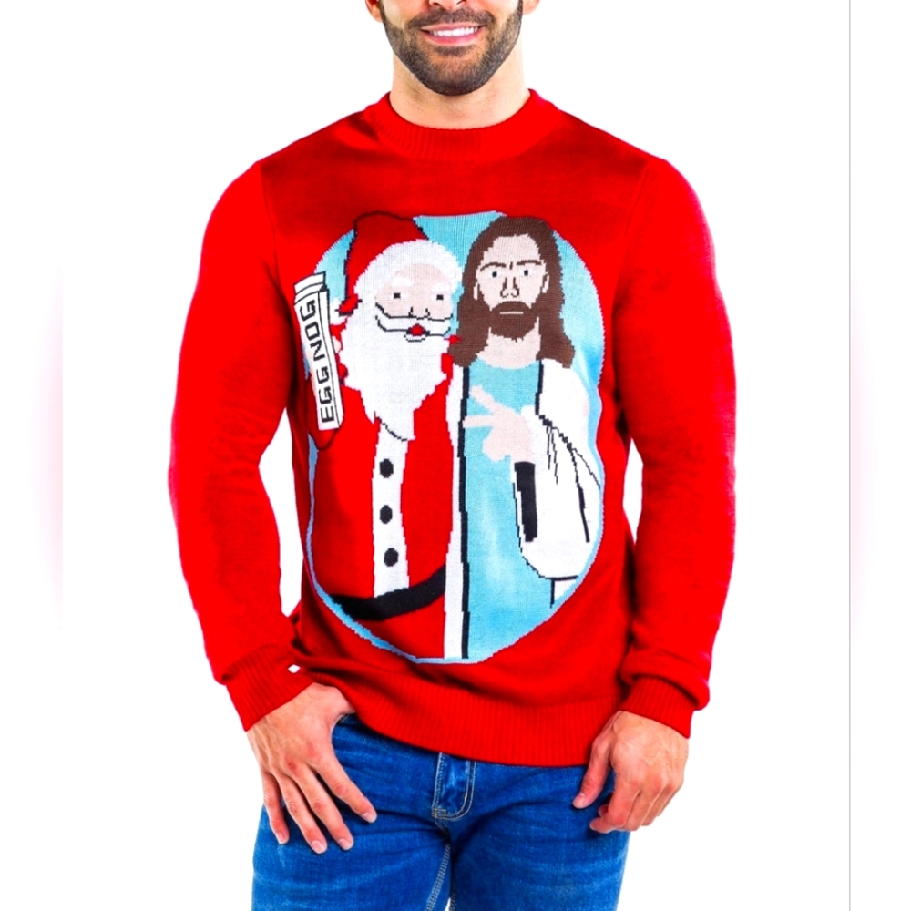 Tipsy Elves-MEN'S JINGLE BROS UGLY CHRISTMAS SWEATER